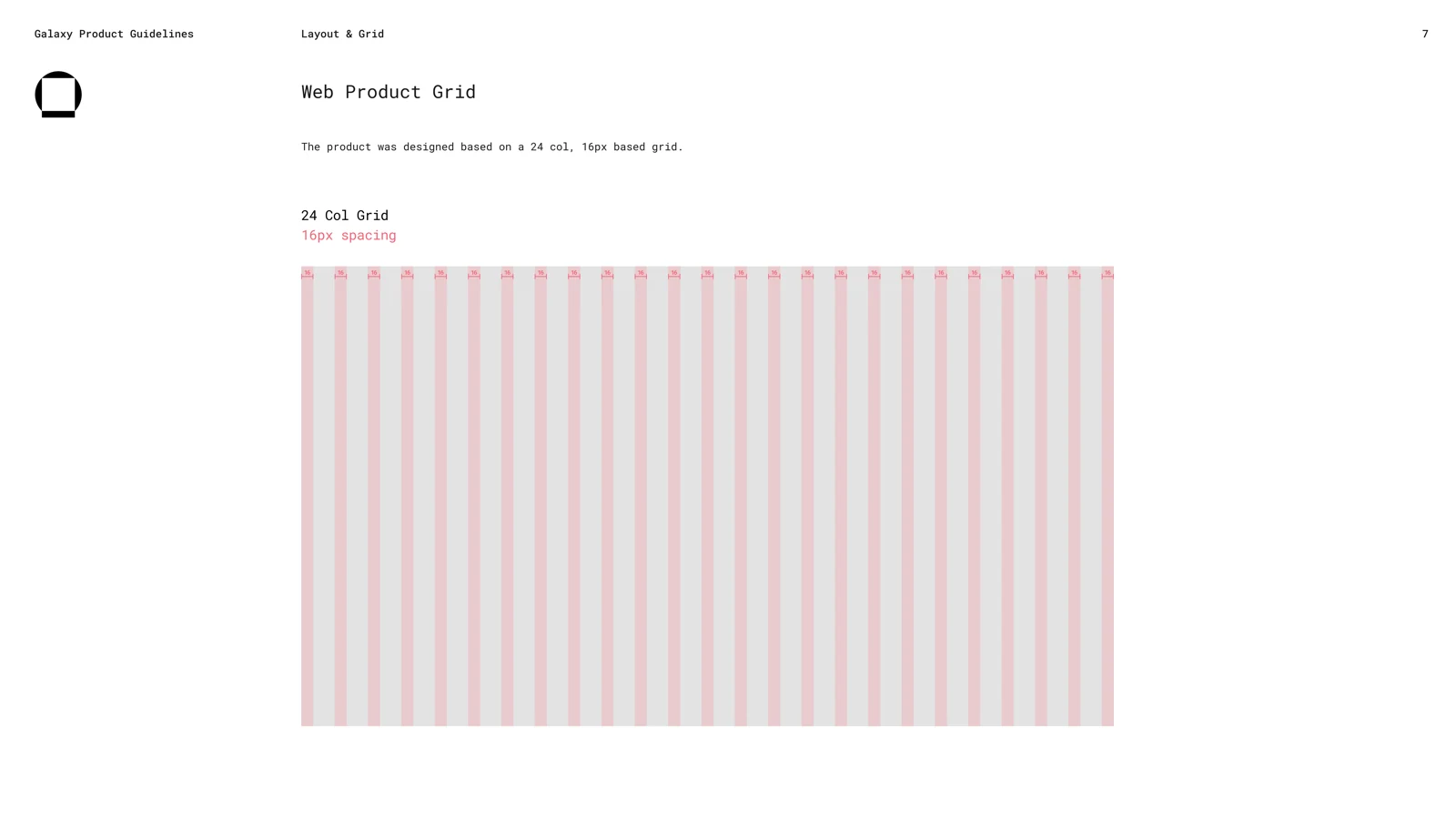 Galaxy 24-column web grid on 16-pixel spacing.