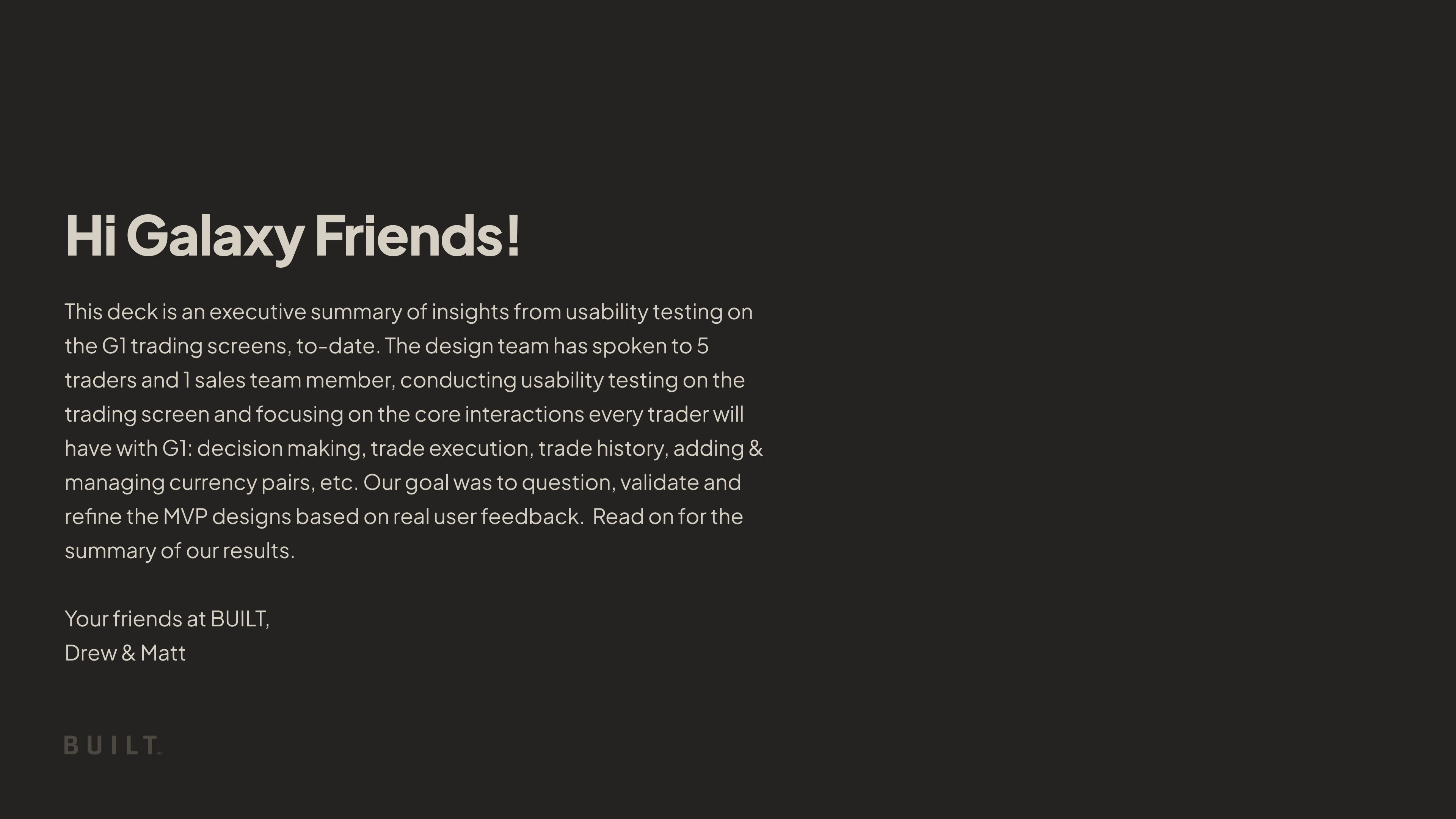 A summary page from the June 2023 usability review.