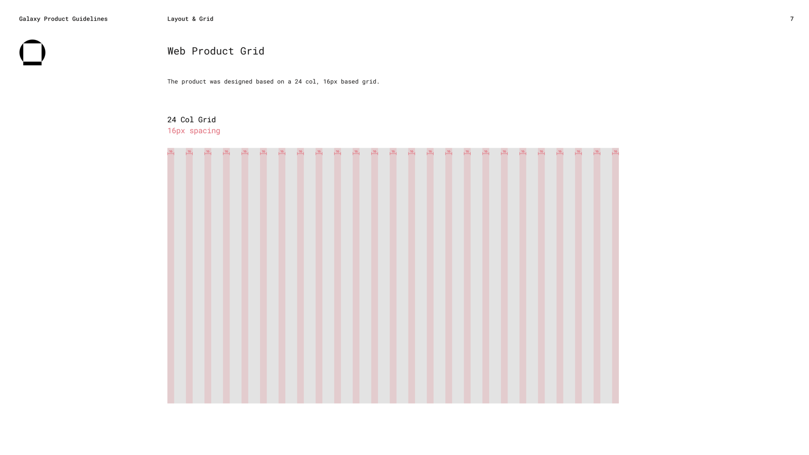Galaxy 24-column web grid on 16-pixel spacing.